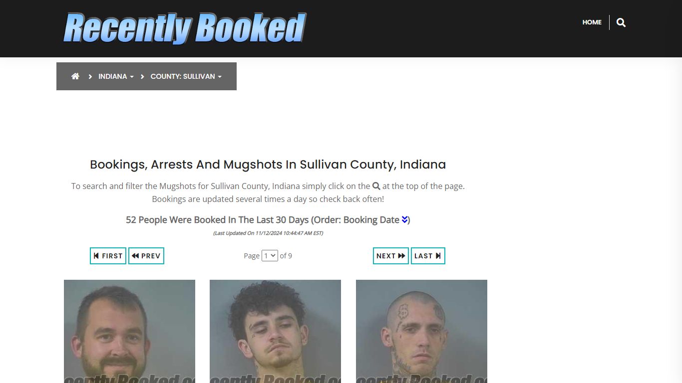 Bookings, Arrests and Mugshots in Sullivan County, Indiana